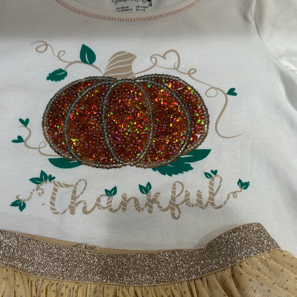 Cynthia Rowley White and Gold Kids Pumpkin Set Matching Set